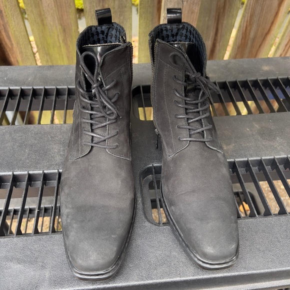 Karl Lagerfeld Lace-Up Chukka Black Suede Leather Boots sz10 main image 8
